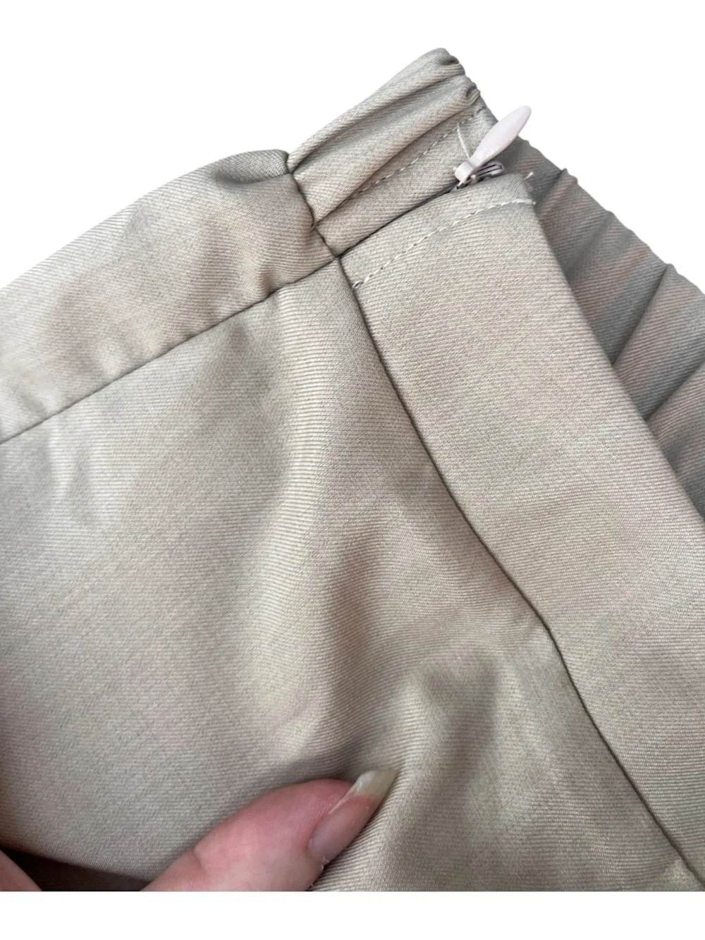 SHEIN Wide Leg Palazzo Pants Tan Zip Up Size PL